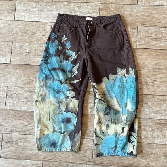 Free People Denim - We the free good luck printed barrel jeans